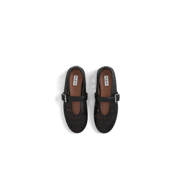 Alaia Ballet Flats in Vienne Lambskin, Black | Flats | Luxury Shoes 