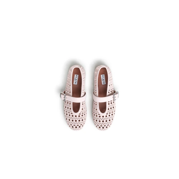 Alaia Ballet Flats in Vienne Suede, Pink | Flats | Luxury Shoes 