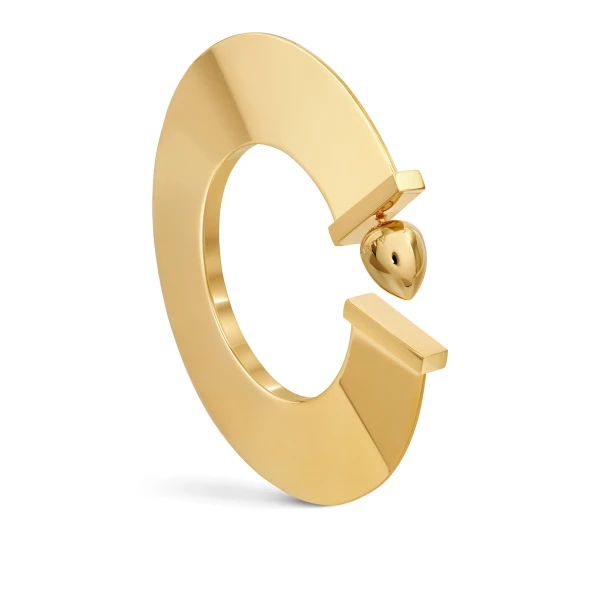 Alaia Blade Hoops in Gold | Earrings | Luxury Shoes 