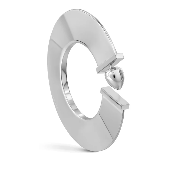 Alaia Blade Hoops in Silver | Earrings | Luxury Shoes 