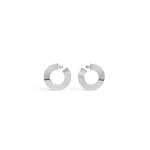 Alaia Blade Hoops in Silver | Earrings | Luxury Shoes 