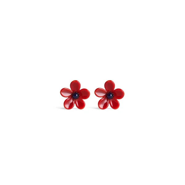 Alaia Bloom Earrings in Red | Earrings | Luxury Shoes 