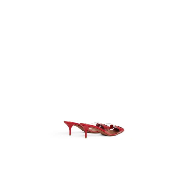 Alaia Bloom Mules in Calfskin, Red | Mules | Luxury Shoes 