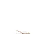 Alaia Bloom Mules in Calfskin, White | Mules | Luxury Shoes 