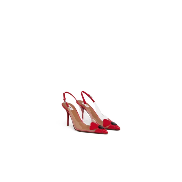 Alaia Bloom Slingbacks in Nappa, Red | Heels | Luxury Shoes 
