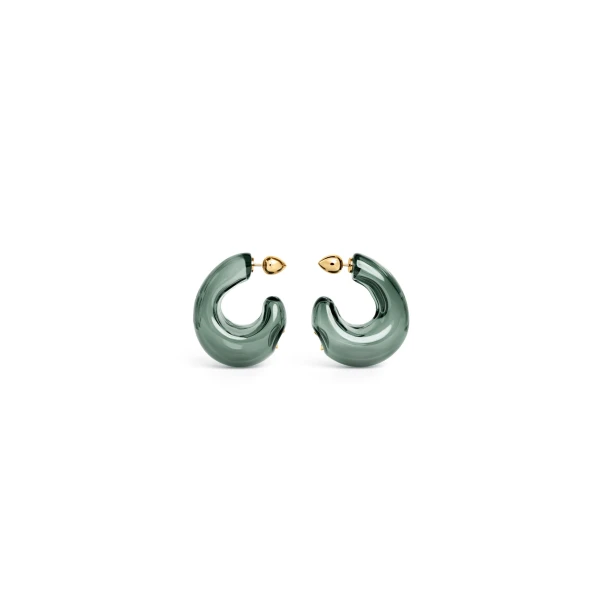 Alaia Bubble Hoop Earrings in Grey | Earrings | Luxury Shoes 
