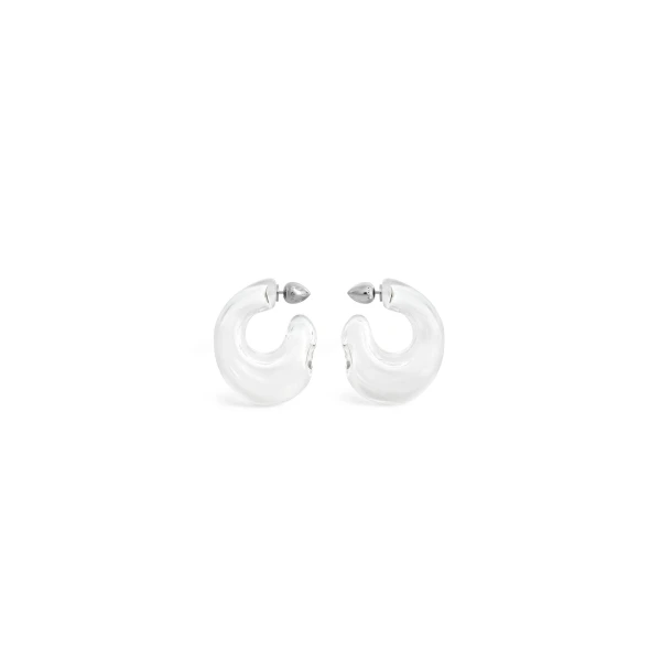 Bubble Hoop Earrings in Transparent