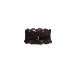 Alaia Bustier Belt in Perforated Vienne Haircalf, Chocolate | Belts | Luxury Shoes 