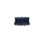 Alaia Bustier Belt in Perforated Vienne Nubuck, Blue | Belts | Luxury Shoes 