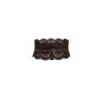 Alaia Bustier Belt in Perforated Vienne Nubuck, Smoke Brown | Belts | Luxury Shoes 