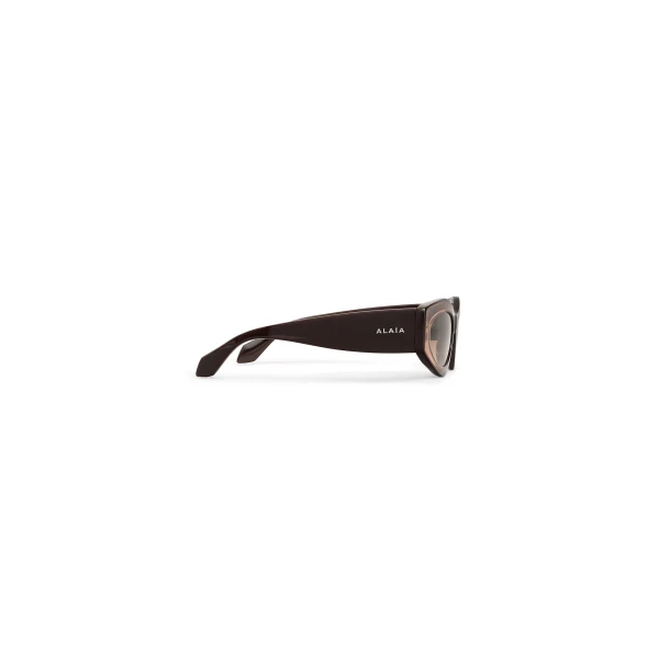 Alaia Cat Eye Sunglasses in Transparent Brown | Sunglasses | Luxury Shoes 