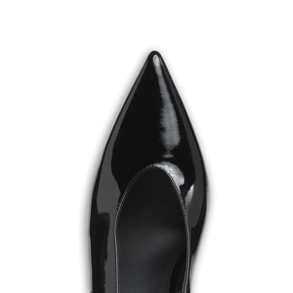 Alaia Clogs Wedge Slingbacks in Patent Calfskin, Black | Heels | Luxury Shoes 