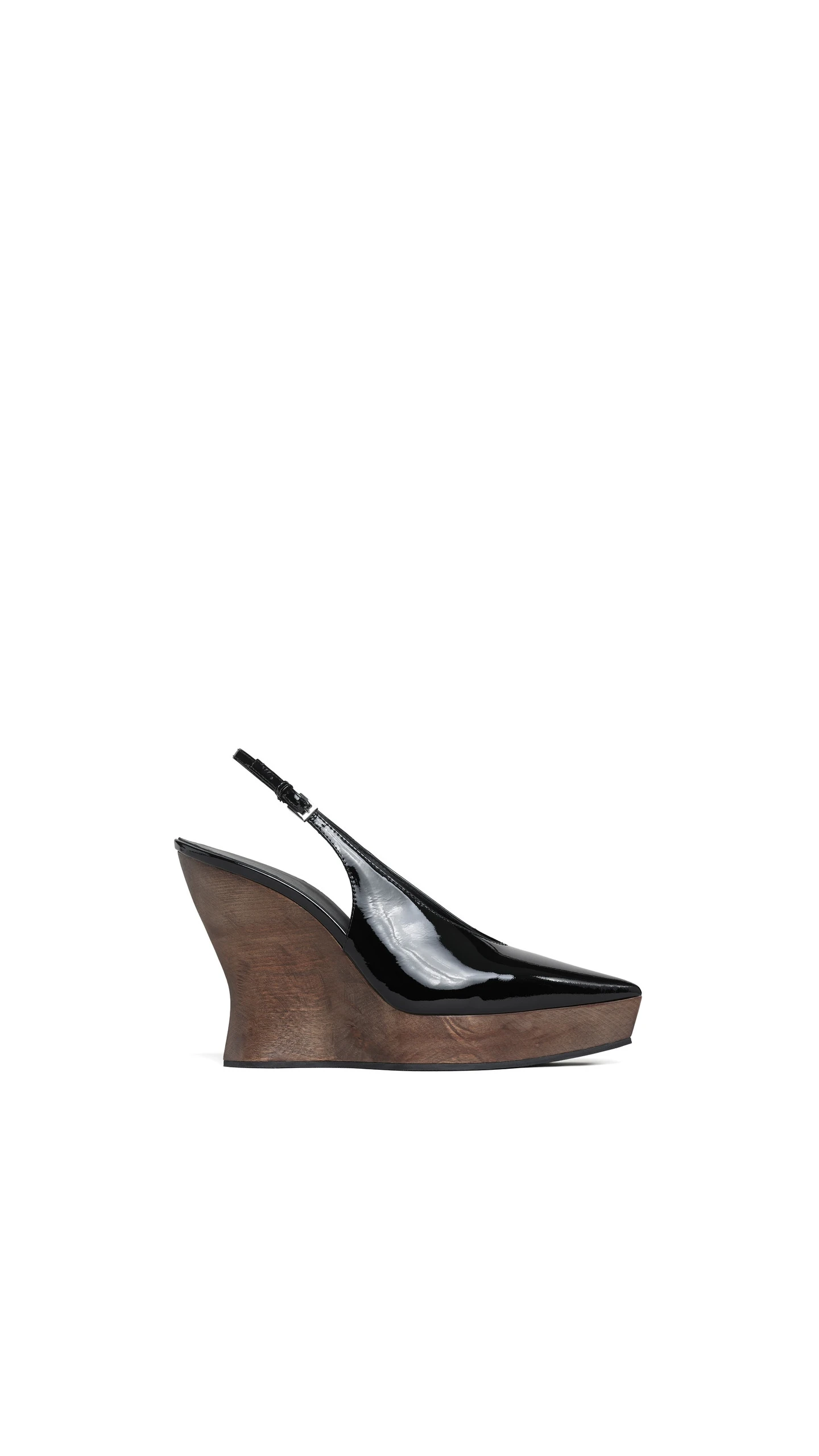 Alaia Clogs Wedge Slingbacks in Patent Calfskin, Black Alaia Clogs Wedge Slingbacks in Patent Calfskin, Black | Heels | Luxury Shoes