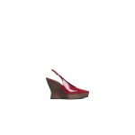 Alaia Clogs Wedge Slingbacks in Patent Calfskin, Carmine | Heels | Luxury Shoes 