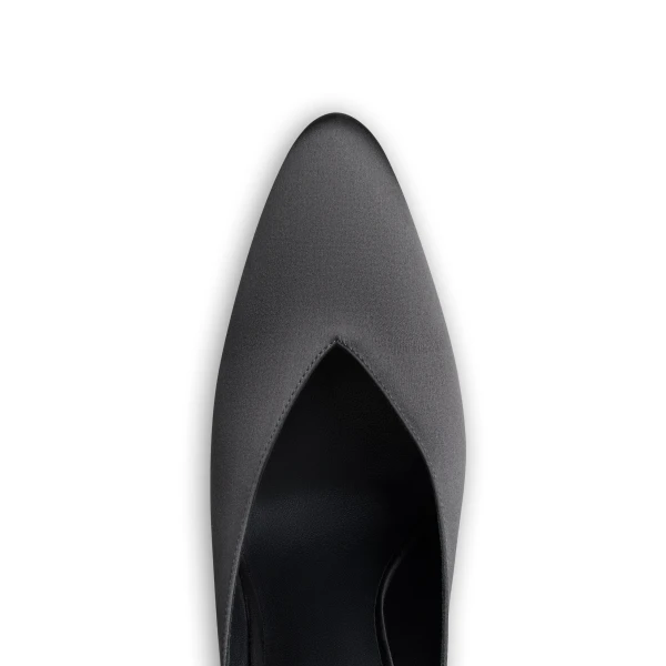Alaia Cone Mules in Satin, Anthracite and Dark Grey | Mules | Luxury Shoes 