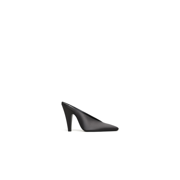 Alaia Cone Mules in Satin, Anthracite and Dark Grey | Mules | Luxury Shoes 