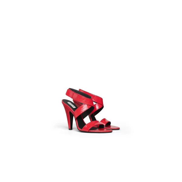 Alaia Cone Sandals in Ayers Leather, Burnt Orange | Sandals | Luxury Shoes 