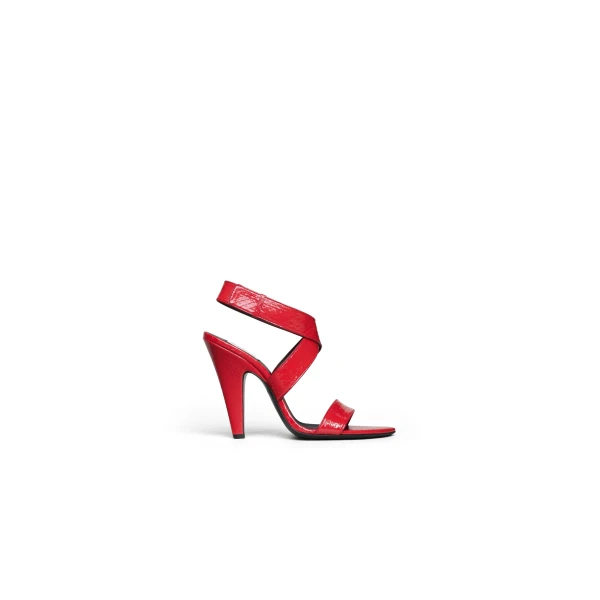 Alaia Cone Sandals in Ayers Leather, Burnt Orange | Sandals | Luxury Shoes 