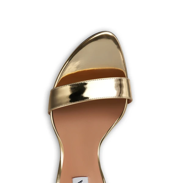 Alaia Cone Sandals in Mirror Fabric, Platinum | Sandals | Luxury Shoes 