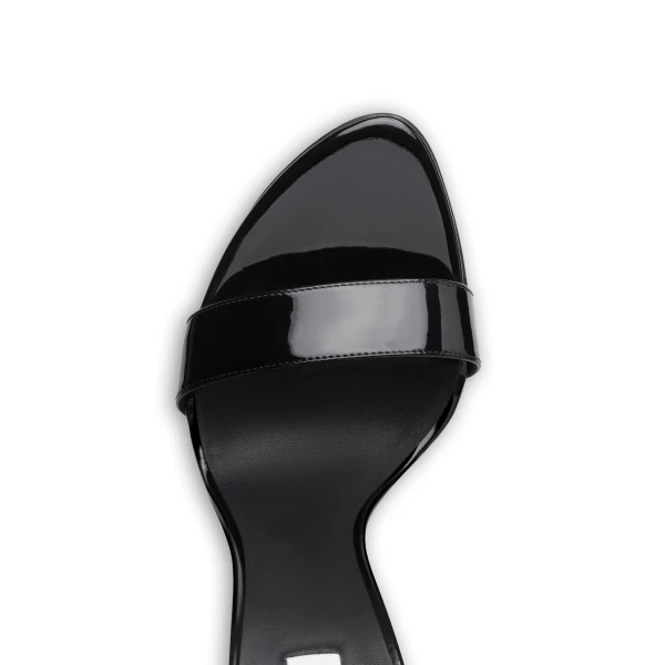 Alaia Cone Sandals in Patent Calfskin, Black | Sandals | Luxury Shoes 