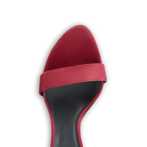 Alaia Cone Sandals in Suede, Carmine | Sandals | Luxury Shoes 