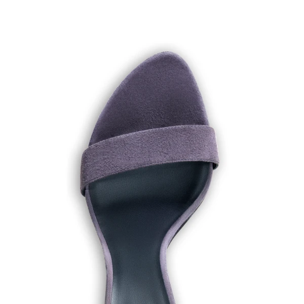 Alaia Cone Sandals in Suede, Violet Grey | Sandals | Luxury Shoes 