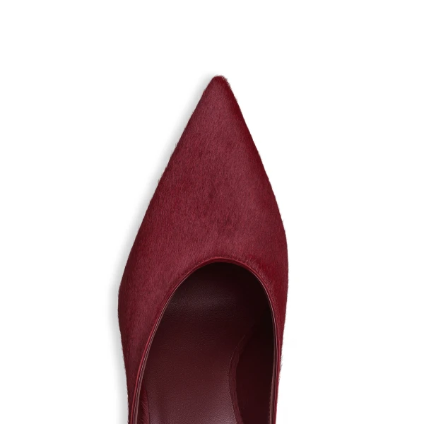 Alaia Cube Mules in Haircalf, Cherry | Mules | Luxury Shoes 