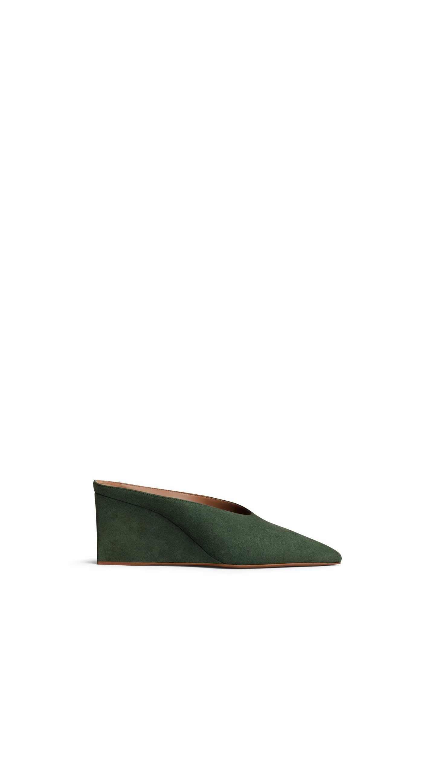 Alaia Cube Mules in Suede, Lichen Alaia Cube Mules in Suede, Lichen | Mules | Luxury Shoes