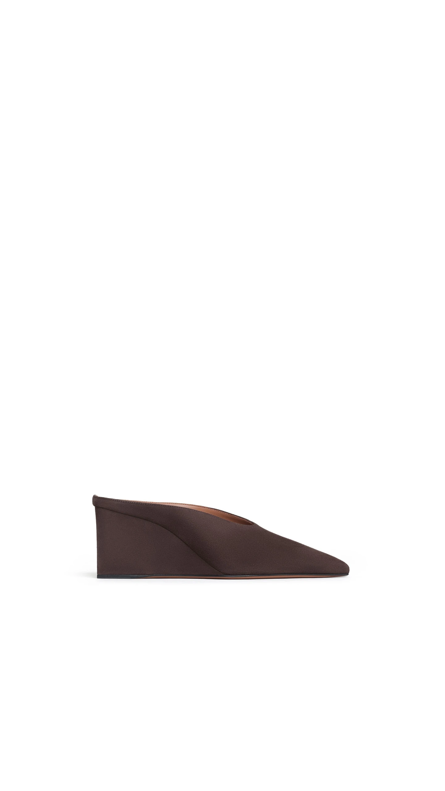Alaia Cube Mules in Suede, Smoke Brown Alaia Cube Mules in Suede, Smoke Brown | Mules | Luxury Shoes