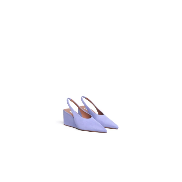 Alaia Cube Slingbacks in Suede, Lilac | Heels | Luxury Shoes 