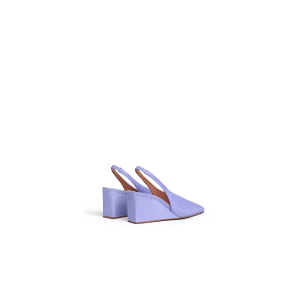 Alaia Cube Slingbacks in Suede, Lilac | Heels | Luxury Shoes 