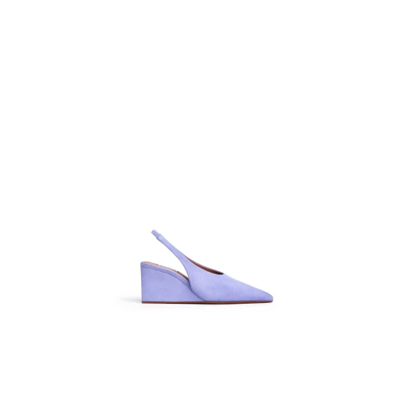 Alaia Cube Slingbacks in Suede, Lilac | Heels | Luxury Shoes 