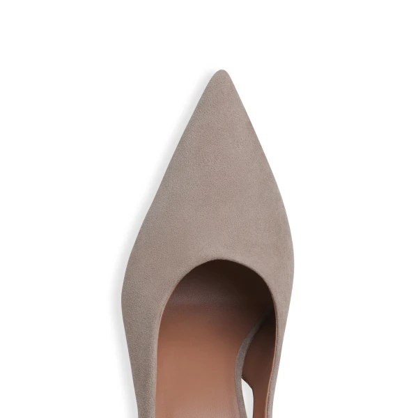 Alaia Cube Slingbacks in Suede, Mist | Heels | Luxury Shoes 