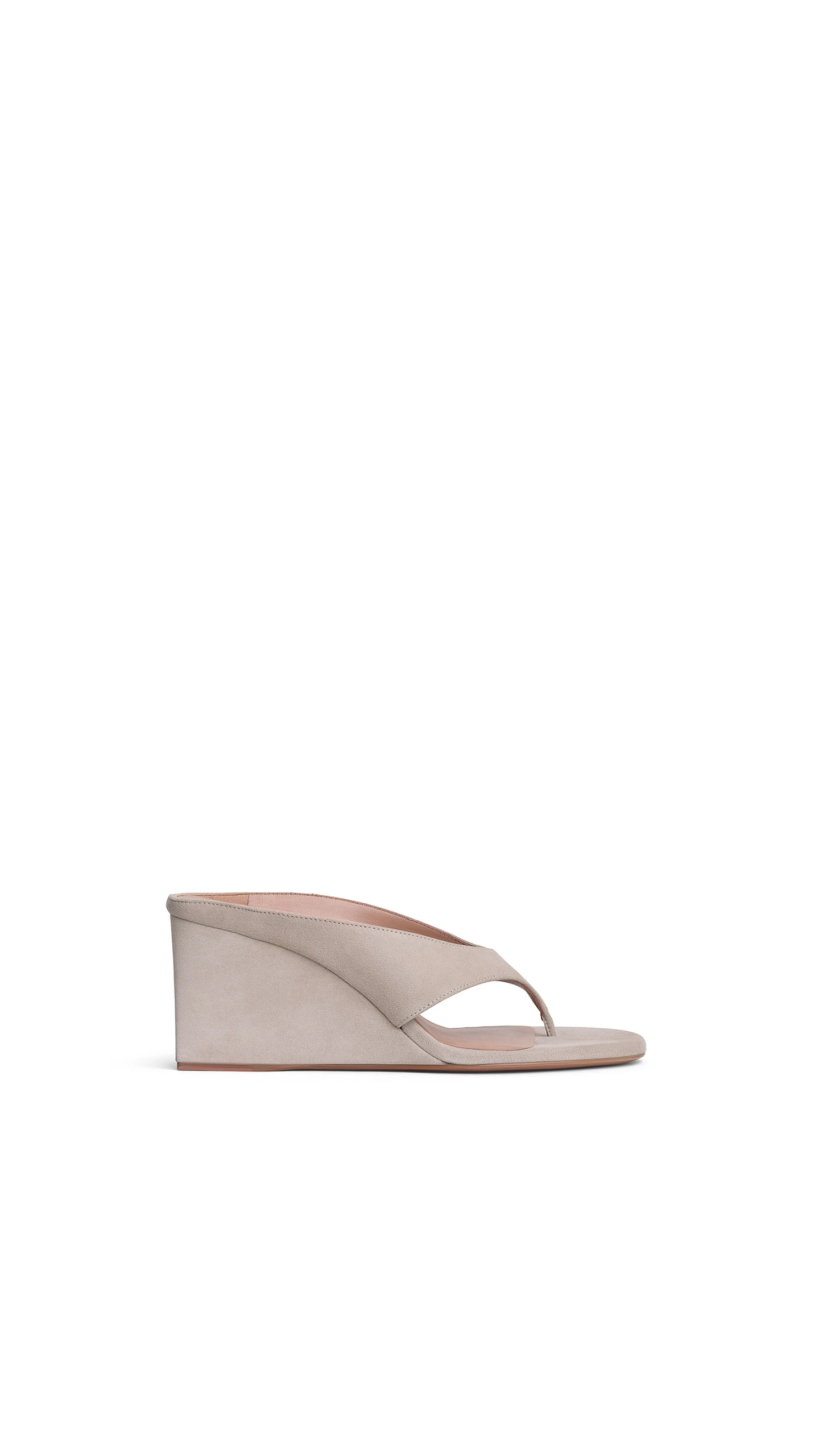 Alaia Cube Thong Mules in Suede, Grey Alaia Cube Thong Mules in Suede, Grey | Mules | Luxury Shoes