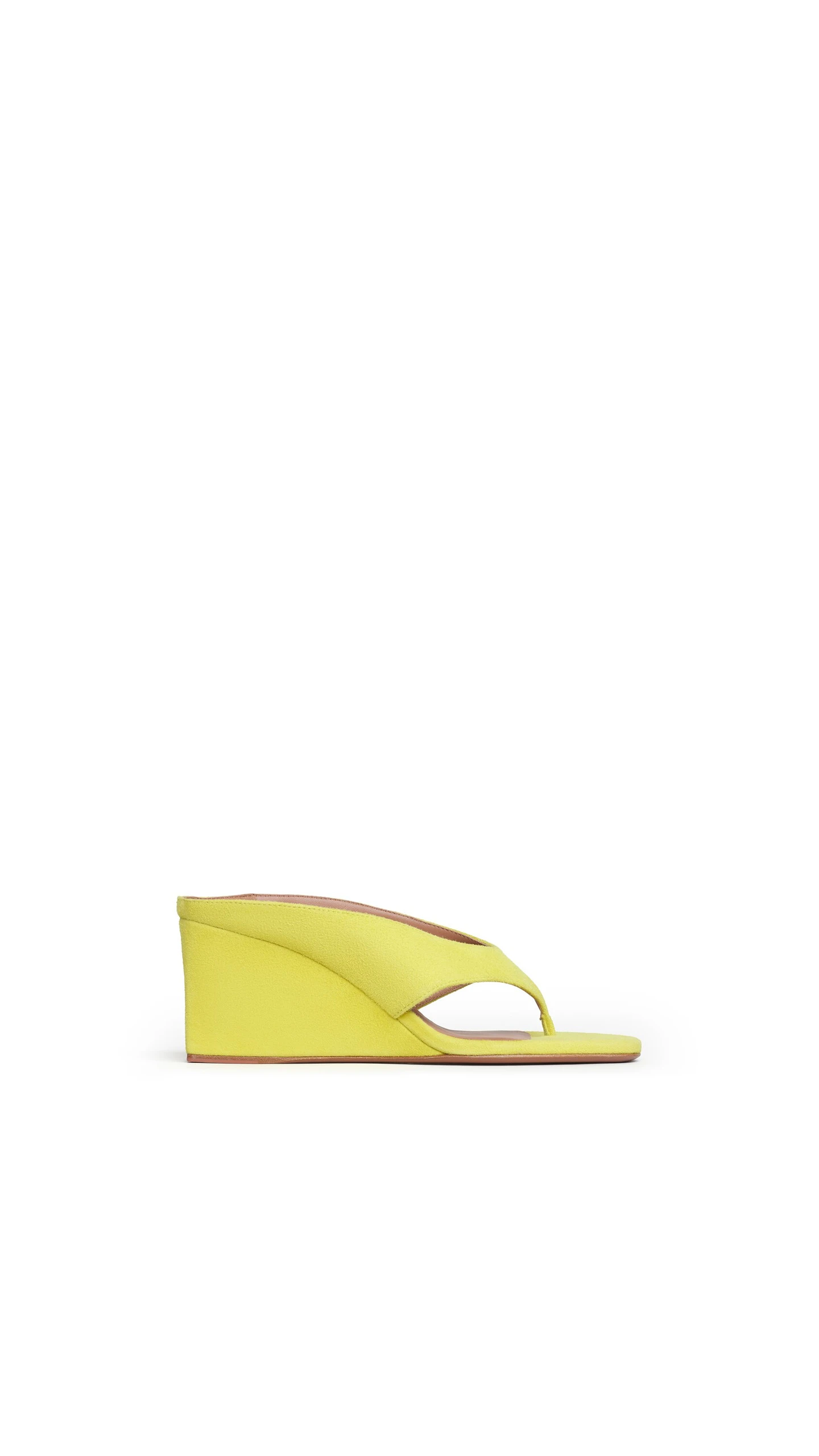 Alaia Cube Thong Mules in Suede, Lemon Yellow Alaia Cube Thong Mules in Suede, Lemon Yellow | Mules | Luxury Shoes