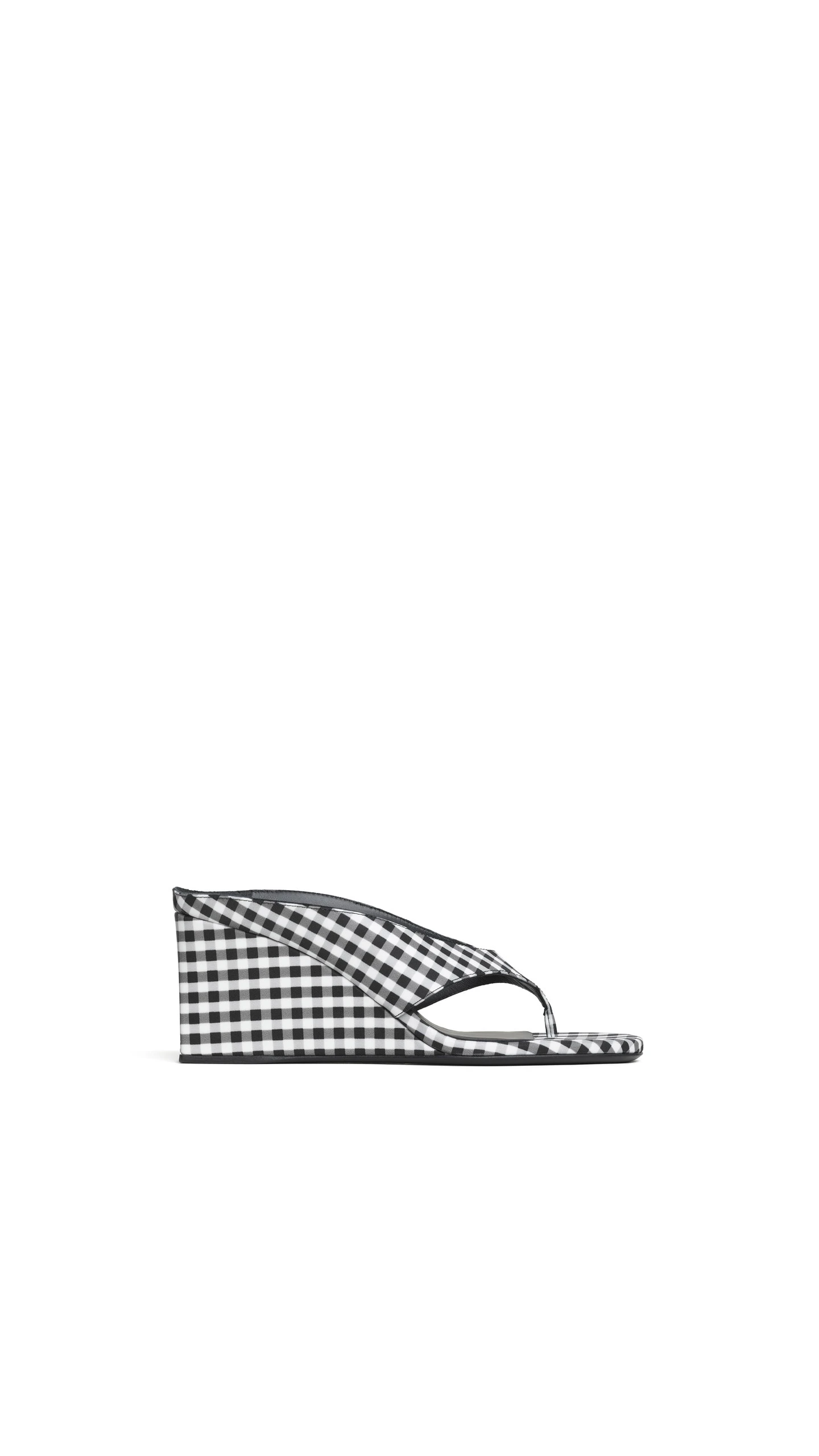 Alaia Cube Thong Mules in Vichy Print, Black and White Alaia Cube Thong Mules in Vichy Print, Black and White | Mules | Luxury Shoes