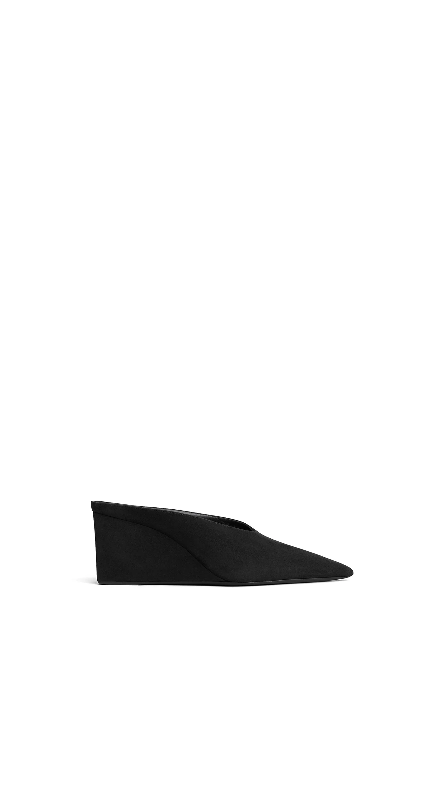 Alaia Cube Wedge Mules in Suede, Black Alaia Cube Wedge Mules in Suede, Black | Mules | Luxury Shoes