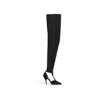 Alaia Cut Out High Boots in Suede, Black | Boots | Luxury Shoes 