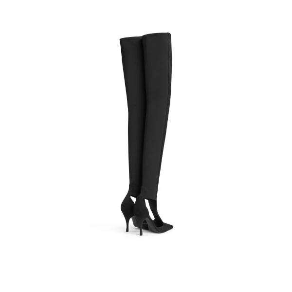 Alaia Cut Out High Boots in Suede, Black | Boots | Luxury Shoes 