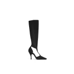 Alaia Cut Out Knee Boots in Suede, Black | Boots | Luxury Shoes 