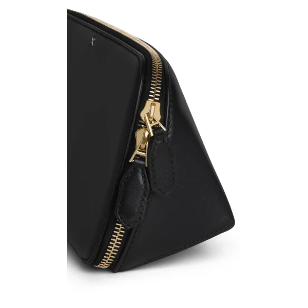 Alaia Delta Clutch in Box Calfskin, Black | Clutch Bags | Luxury Shoes 