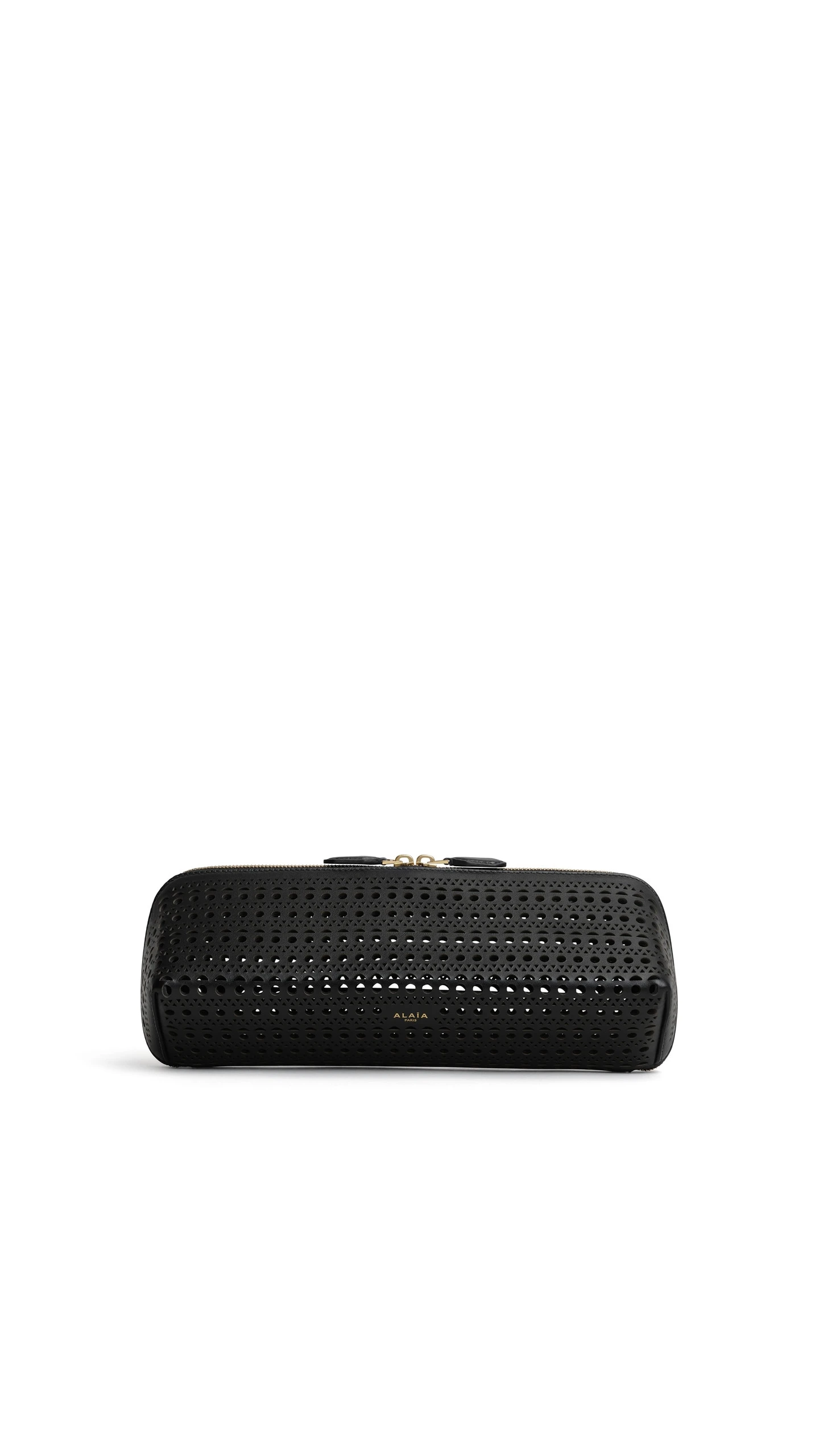 Alaia Delta Clutch in Perforated Vienne Calfskin, Black Alaia Delta Clutch in Perforated Vienne Calfskin, Black | Clutch Bags | Luxury Shoes