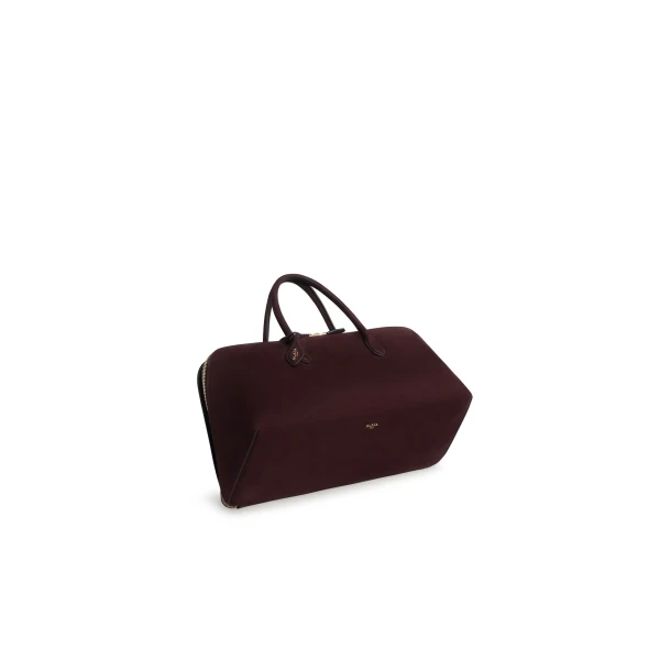 Alaia Delta Medium Bag in Nubuck, Bordeaux | Totes & Top-Handle Bags | Luxury Shoes 