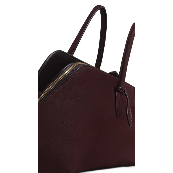 Alaia Delta Medium Bag in Nubuck, Bordeaux | Totes & Top-Handle Bags | Luxury Shoes 