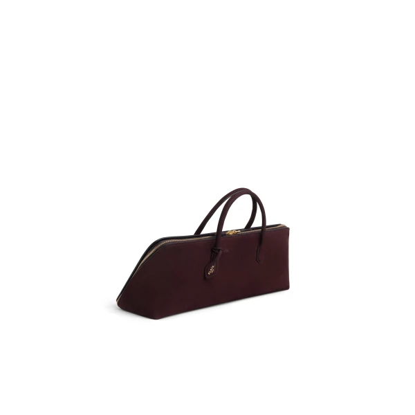 Alaia Delta Medium Bag in Nubuck, Bordeaux | Totes & Top-Handle Bags | Luxury Shoes 