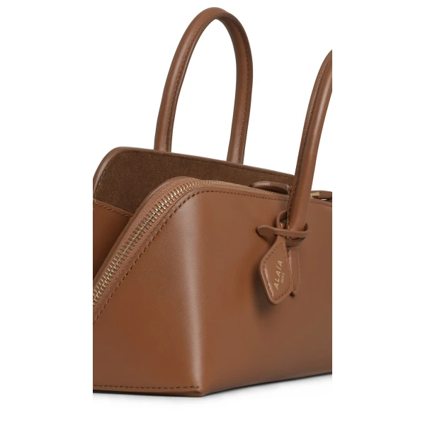 Alaia Delta Small Bag in Box Calfskin, Amber | Totes & Top-Handle Bags | Luxury Shoes 