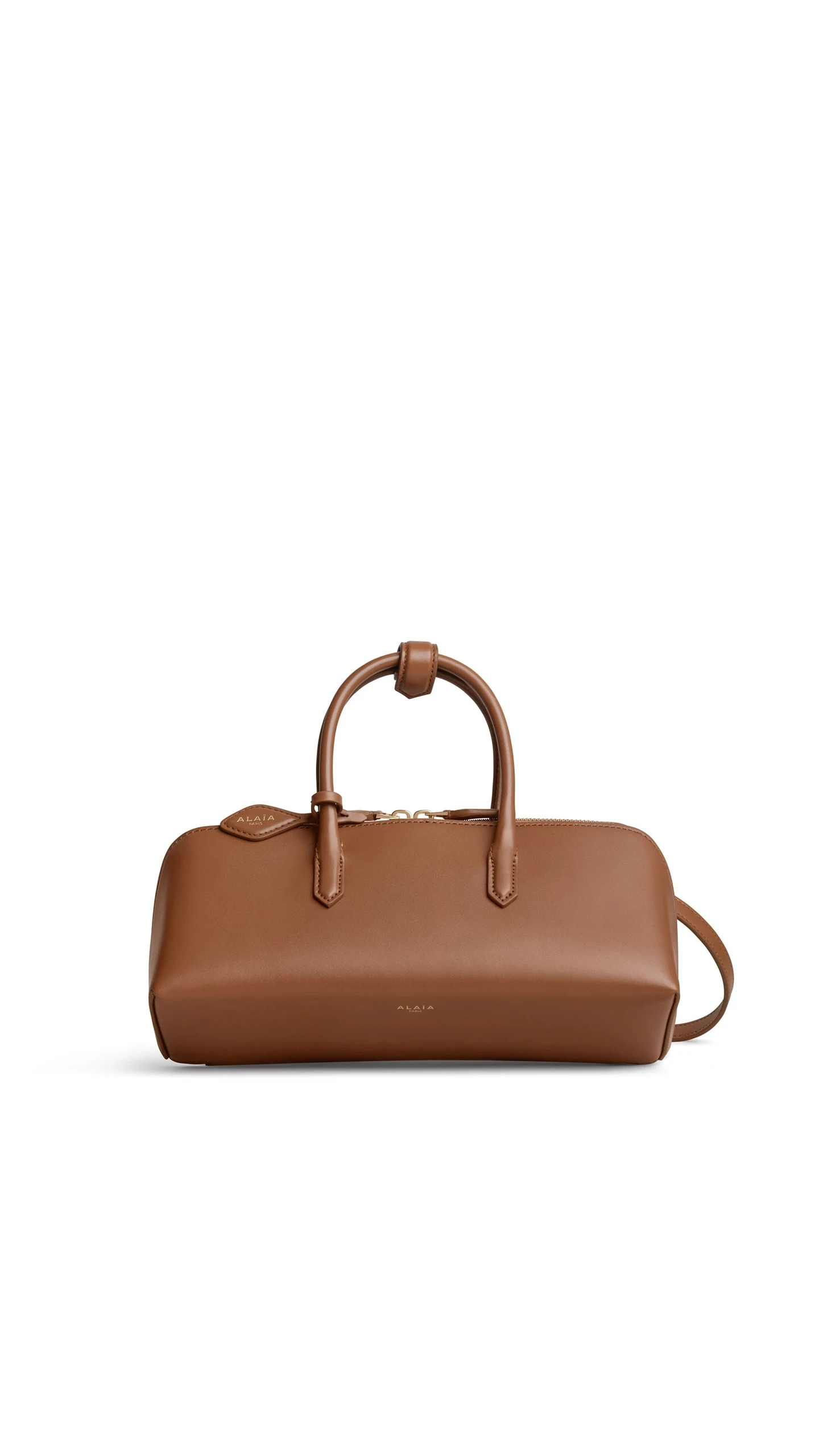 Alaia Delta Small Bag in Box Calfskin, Amber Alaia Delta Small Bag in Box Calfskin, Amber | Totes & Top-Handle Bags | Luxury Shoes