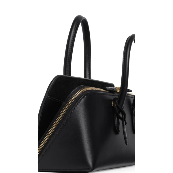 Alaia Delta Small Bag in Box Calfskin, Black | Totes & Top-Handle Bags | Luxury Shoes 