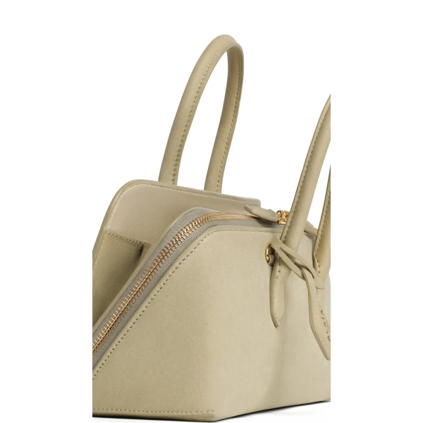 Alaia Delta Small Bag in Nubuck, Almond Green | Totes & Top-Handle Bags | Luxury Shoes 