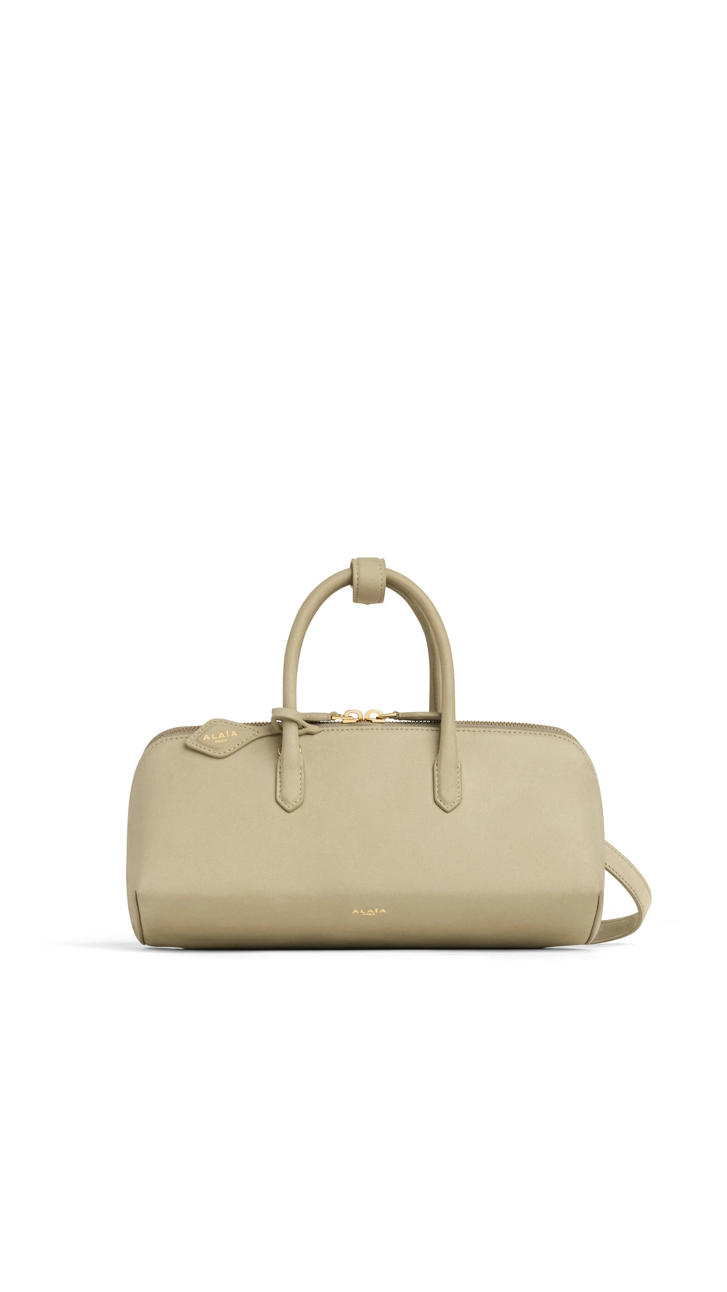Alaia Delta Small Bag in Nubuck, Almond Green Alaia Delta Small Bag in Nubuck, Almond Green | Totes & Top-Handle Bags | Luxury Shoes